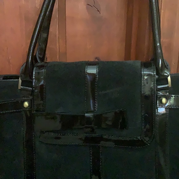 Trina Turk Suede and Patent Leather tote - Picture 2 of 7